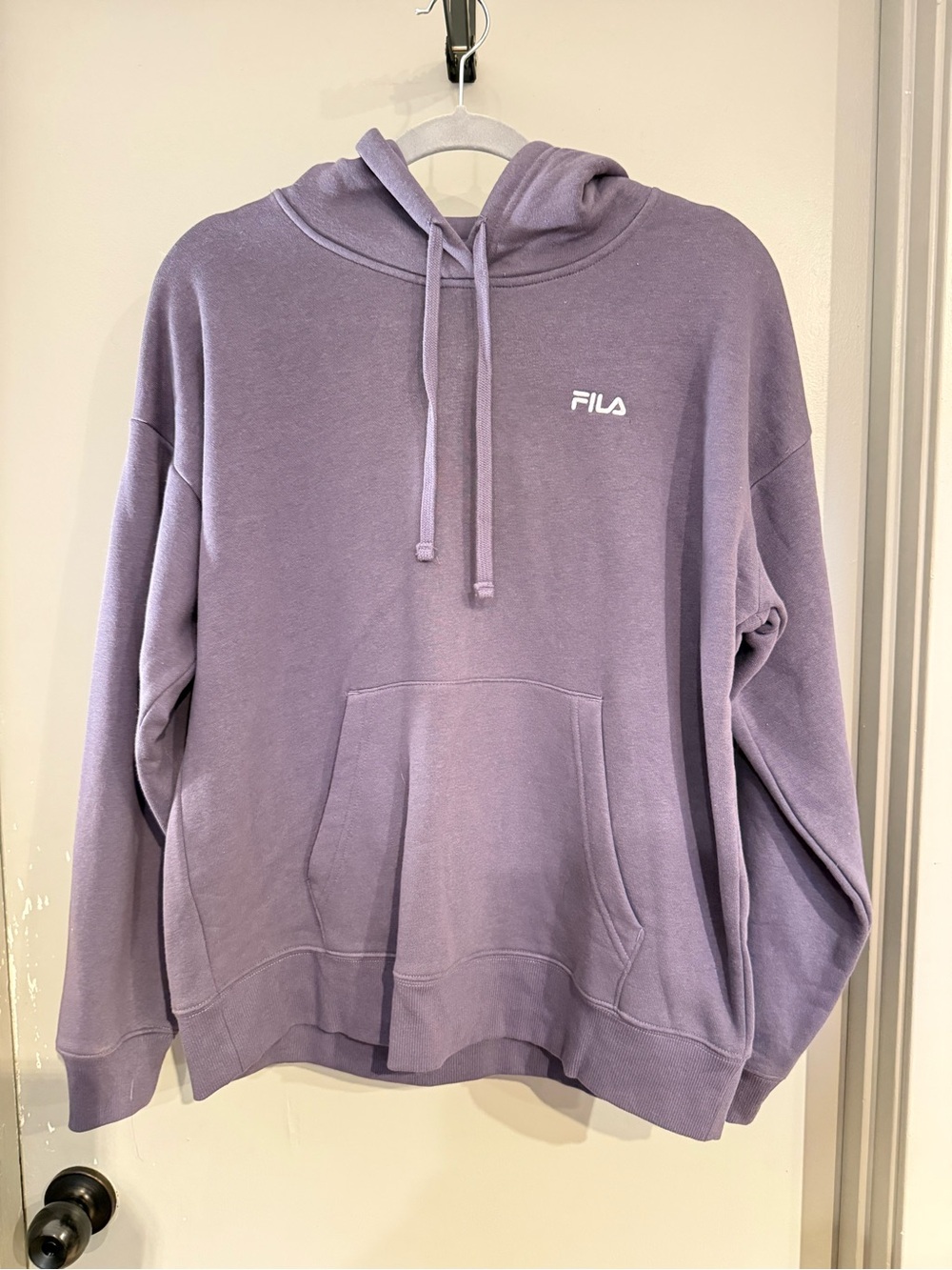 Fila Lavender Pullover Hoodie with Kangaroo Pocket
